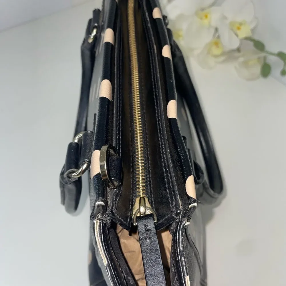 Kate Spade Black and Tan Polka Dot Satchel